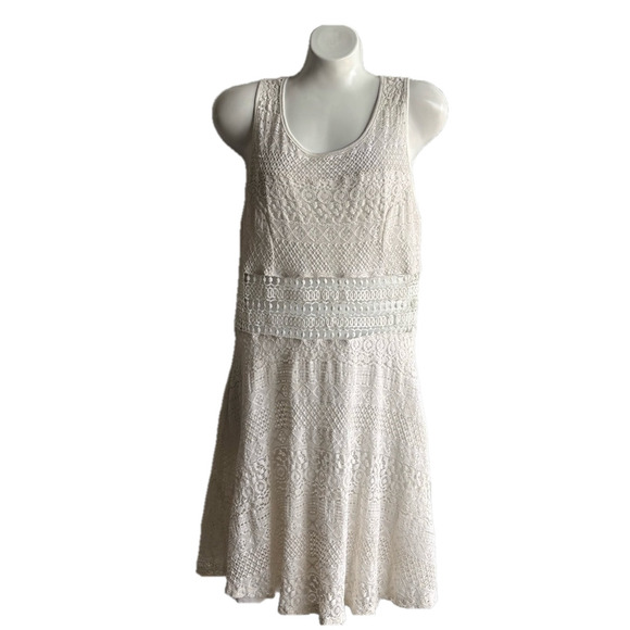 Rue21 Off white Sundress Mini with unlined/sheer waist and upper back size Large - Picture 1 of 6
